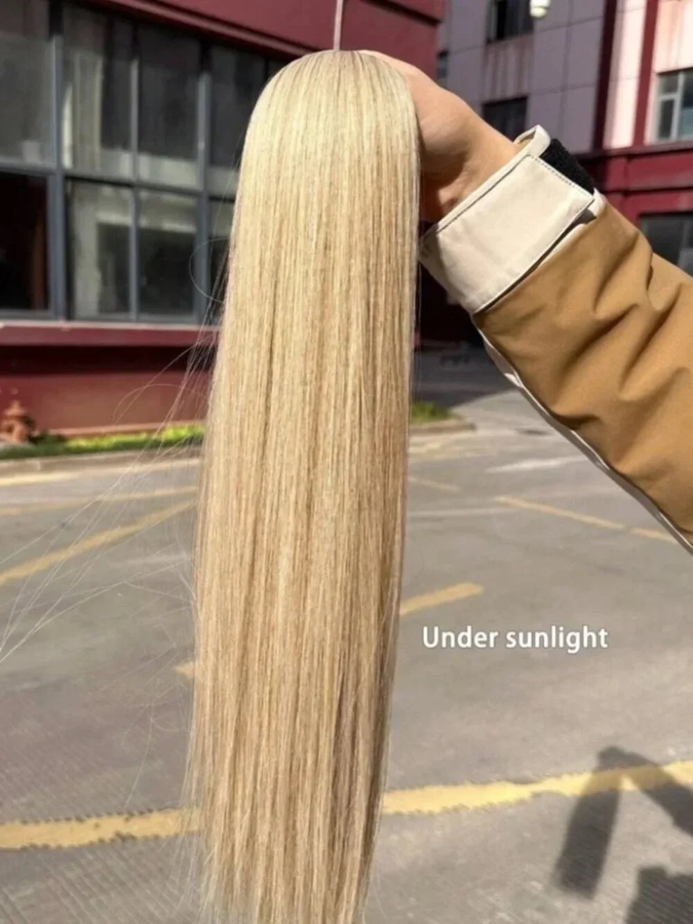 24 in Natural Ash Blonde with Highlight Straight long Hair Extensions
